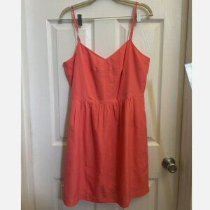 J Crew Coral Spaghetti Strap Sundress POCKETS